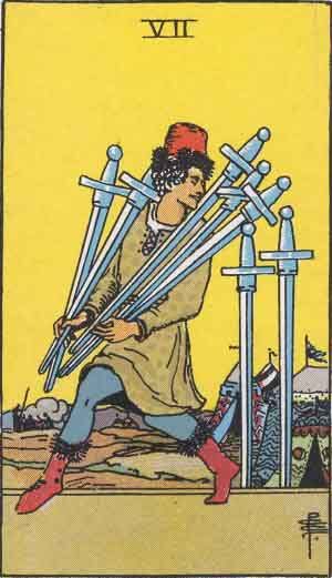 Seven of Swords upright Seven of Swords