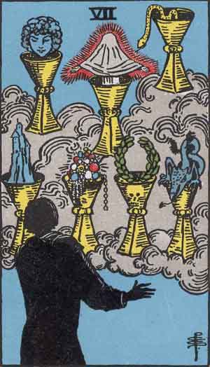 Seven of Cups reversed Seven of Cups