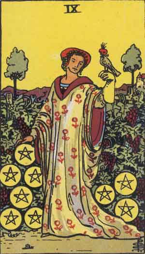 Nine of Pentacles upright Nine of Pentacles