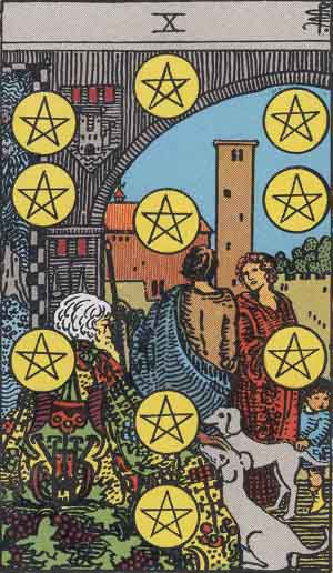 Ten of Pentacles reversed Ten of Pentacles