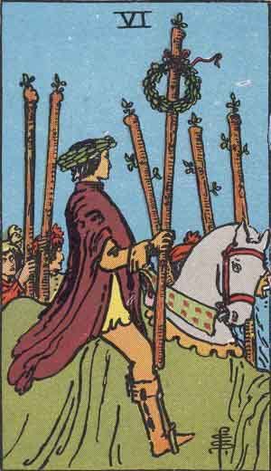 Six of Wands upright Six of Wands